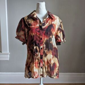 Vintage Y2K Sere Nade Blouse Crinkled Autumn Whimsigoth Dark Fairy Grunge XL